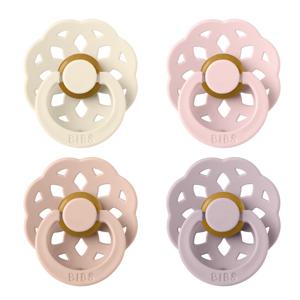 BIBS Pacifier Boheme Latex 0+ månader Storlek 1 Ivory/Blush/Blossom/Dusky Lilac 4 st produkt bild