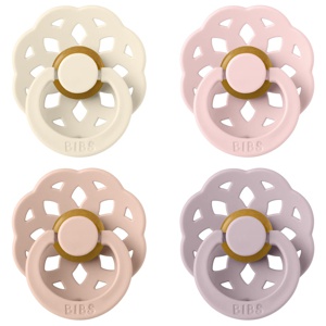 BIBS Pacifier Boheme Latex 6+ månader Size 2 Ivory/Blush/Blossom/Dusky Lilac 4 st produkt bild