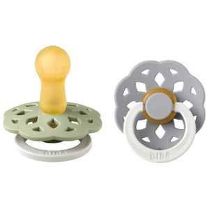 BIBS Pacifier Boheme Latex stl2 Sage GLOW/Cloud GLOW, 2 st produkt bild