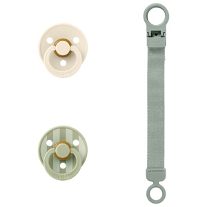 BIBS Pacifier & Clip Gift Set -Â Sage - 1 sæt produktbillede