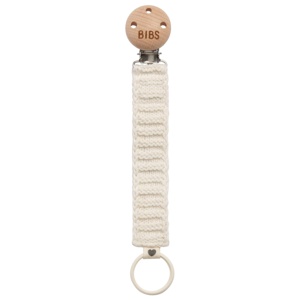 BIBS Pacifier Clip Knitted Ivory produkt bild