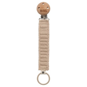 BIBS Pacifier Clip Knitted Vanilla produkt bild