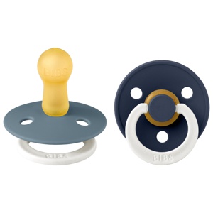 BIBS Pacifier Colour 2-pak Petrol Nat/Deep Space Nat Size 2 produktbillede