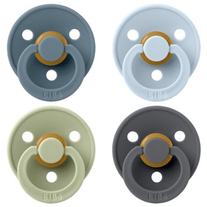 BIBS Pacifier Colour 4 Pack Latex Size 2 Petrol Sage Baby Blue Ir produktbillede