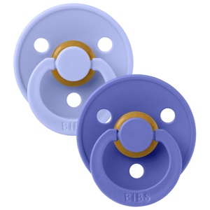 BIBS Pacifier Colour Anatomical Latex 6+ månader Size 2 Hush/Grape 2 st produkt bild