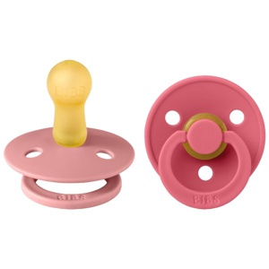 BIBS Pacifier Colour Latex Dusty Pink/Coral Size 2 2pcs produktbillede