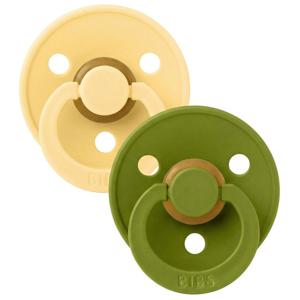 BIBS Pacifier Colour Latex Pale Butter/Wasabi Size 1 2pcs produkt bild