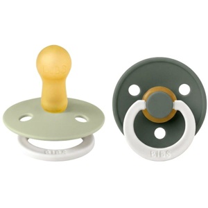 BIBS Pacifier Colour Latex Sage Glow/Pine Glow Size 2 2pcs produktbillede