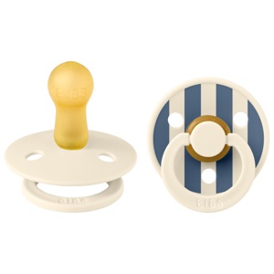 BIBS Pacifier Colour Latex Studio Collection Pin Ivory Steel Blue produkt bild
