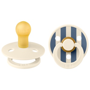 BIBS Pacifier Studio Colour 2-pack Pin Latex Size 1 Ivory Steel Blue Mix produkt bild