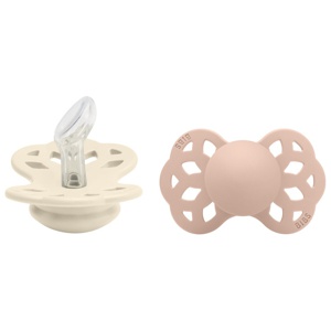 BIBS Pacifier Infinity Anatomical Silicone Ivory/Blush Size 1 2pcs produktbilde