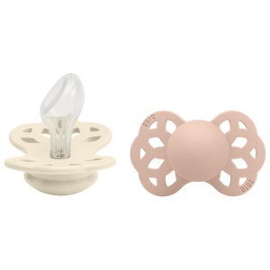BIBS Pacifier Infinity Anatomical Silicone Ivory/Blush Size 2 2pcs produktbilde
