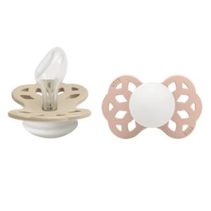 BIBS Infinity Silicone Anatomical Size 2 Vanilla GLOW/Blush GLOW 2-pack produkt bild