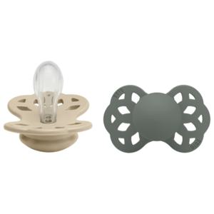 BIBS Pacifier Infinity Symmetrical Silicone 0+ månader Size 1 Vanilla/Pine 2 st produkt bild