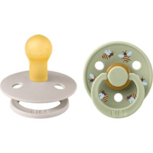 BIBS Pacifier Studio Colour 2-pack Bumblebee Latex Size 1 Mushroom Mix produkt bild