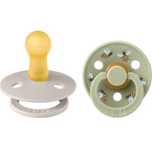 BIBS Pacifier Studio Colour 2-pack Bumblebee Latex Size 2 Mushroom Mix produkt bild