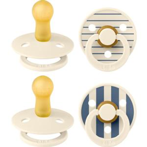 BIBS Colour Studio Napp 4-pack, BPA-fri napp, Rund sugdel. Naturgummilatex, Tillverkad i Danmark, Storlek 2 (6-18 månader), Ivory produkt bild