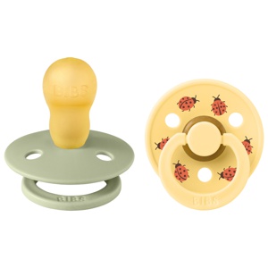 BIBS Pacifier Studio Colour Ladybug Latex Sage Mix Size 3 2stk produktbillede