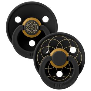 BIBS Pacifier Studio Colour Layl Latex Size 1 Black Gold 2-pack produkt bild