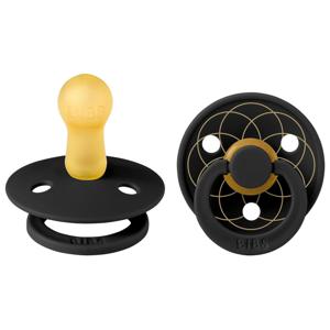BIBS Pacifier Studio Colour Layl Latex Size 2 Black Gold 2-pack produkt bild
