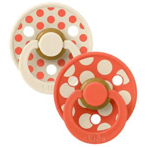BIBS Pacifier Studio Colour Polka Mix Latex Ivory/Tango Size 2 2p produkt bild