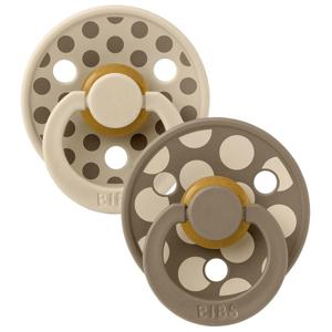 BIBS Pacifier Studio Colour Polka Mix Latex Vanilla/Dark Oak Size produkt bild