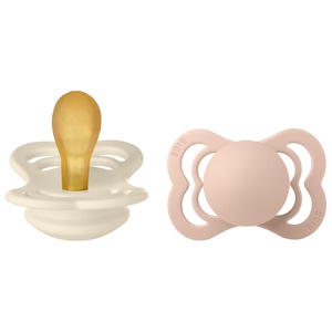 BIBS Pacifier Supreme 2 PACK Latex Size 1 Ivory/Blush Nappar 2 st produkt bild