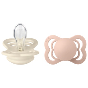BIBS Supreme Silicone Smokk Str. 1, 0-6 mnd, ivory/blush, 2 stk. produktbilde