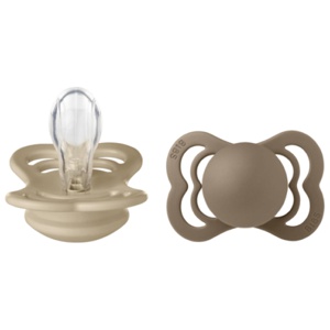 BIBS Supreme Silicone 0-6 mdr 2-pak   Vanilla/Dark Oak produktbilde