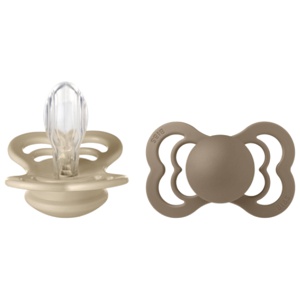 BIBS Supreme Silicone 6+ mdr 2-pak   Vanilla/Dark Oak produktbilde