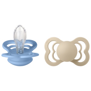 BIBS Pacifier Supreme Silicone Vanilla Sky Blue Size 2 2pcs produktbillede