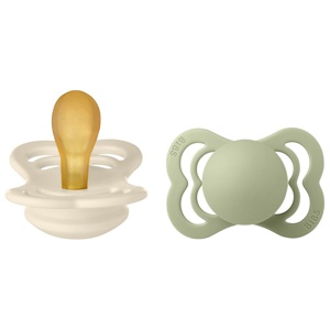 BIBS Pacifier Supreme 2 PACK Latex Size 1 Ivory/Sage Nappar 2 st produkt bild