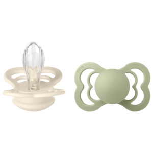 BIBS Supreme Silicone 6+ mdr 2-pak   Ivory/Sage produktbilde