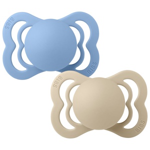 BIBS Pacifier Supreme Silicone Size 1 Vanilla/Sky Blue 2 st produkt bild