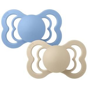 BIBS Pacifier Supreme Silicone Size 2 Vanilla/Sky Blue 2 st produkt bild
