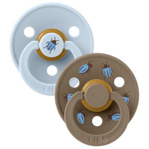 BIBS Studio Colour Pacifier Beetle Mix Latex Round Baby Blue/Dark produkt bild