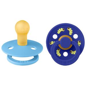 BIBS Studio Colour Pacifier Caterpillar Mix 2 pack Latex Size 1 Round Breeze/Sonic produkt bild