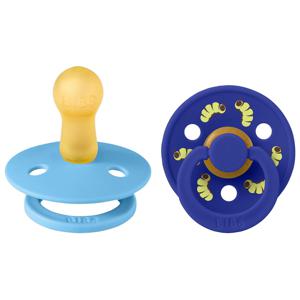 BIBS Studio Colour Pacifier Caterpillar Mix 2 pack Latex Size 2 Round Breeze/Sonic produkt bild