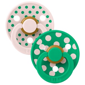 BIBS Studio Colour Polka Latex Size 2 Petal/Cactus 2-pack produkt bild