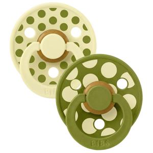 BIBS Studio Colour Polka Mix Latex Size 1 Luna/Wasabi 2-pack produkt bild