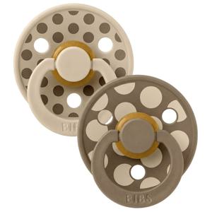 BIBS Studio Colour Polka Mix Latex Size 2 Vanilla/Dark Oak 2-pack produkt bild