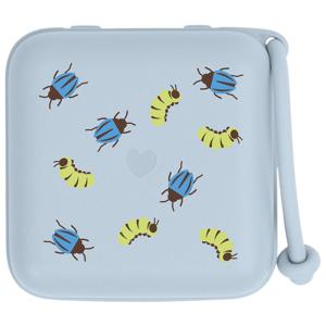 BIBS Studio Pacifier Box Caterpillar Beetle Mix Baby Blue produkt bild
