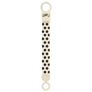 BIBS Studio Pacifier Clip Loop Polka Ivory Black produkt bild