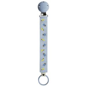 BIBS Studio Ribbon Pacifier Clip Caterpillar Beetle Mix Dusty Blu produkt bild