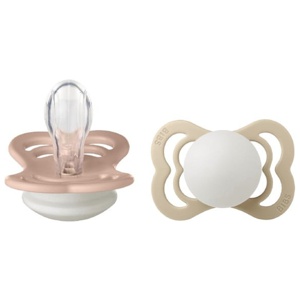 BIBS Supreme 2-pack Silicone Size 1 Blush Glow/Vanilla Glow produkt bild