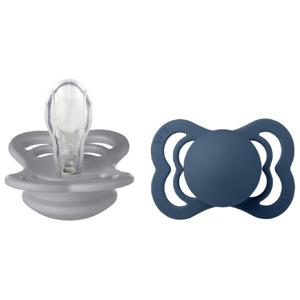 BIBS Supreme 2-pack Silicone Size 1 Cloud/Steel Blue produkt bild
