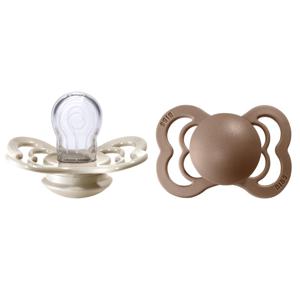 BIBS Supreme Silicone Vanilla/Dark Oak 2-pack Size 1 produkt bild