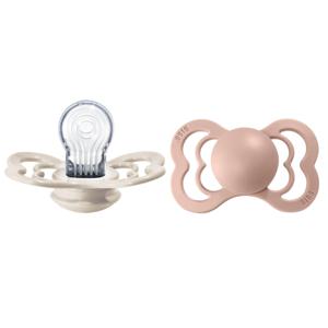 BIBS Supreme 2-pack Silicone Size 2 Ivory/Blush produkt bild
