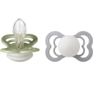 BIBS Supreme 2-pack Silicone Size 2 Sage Glow/Cloud Glow produkt bild