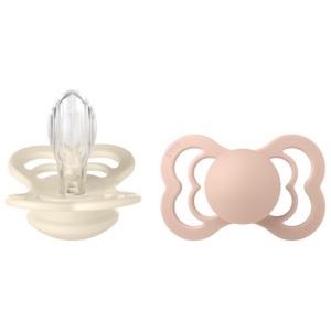 BIBS Pacifier Supreme 2 PACK Silicone Size 2 Ivory/Blush produktbillede